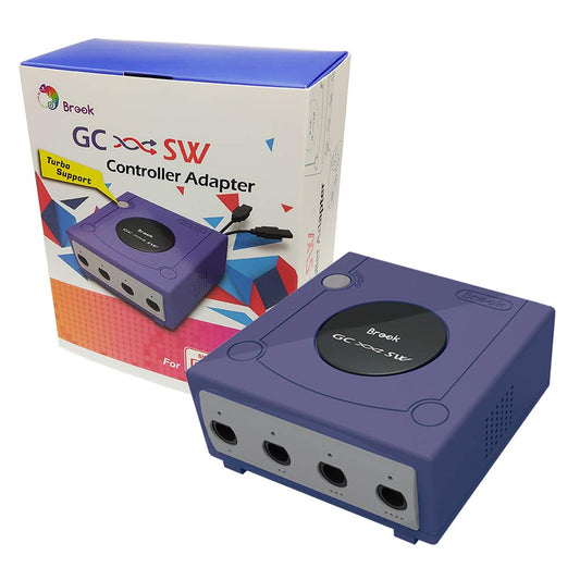 Brook Gamecube to NS Controller Adapter - Turbo Function, Purple, Console Gaming Accessory