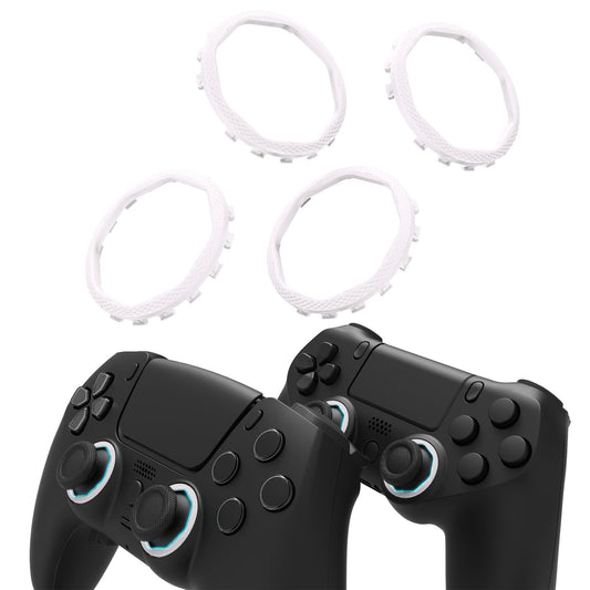 Redesigned Octagonal Gated Sticks Accent Rings for eXtremeRate Luna Shell for PS5 Controller  Replacement Accessory for eXtremeRate Ghost Shell for PS4 Controller - Not for Standard Faceplate - White