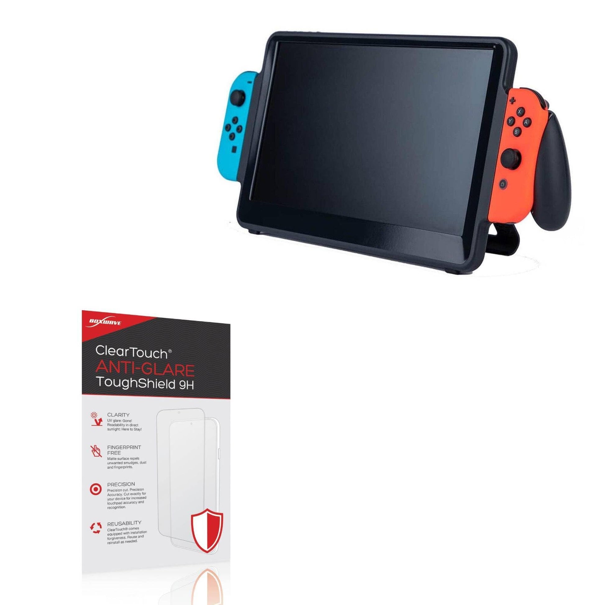 BoxWave Screen Protector Compatible with UpSwitch Orion Nintendo Switch Display - ClearTouch Anti-Glare ToughShield 9H (2-Pack)  Anti-Glare 9H Tough Flexible Film Screen Protector