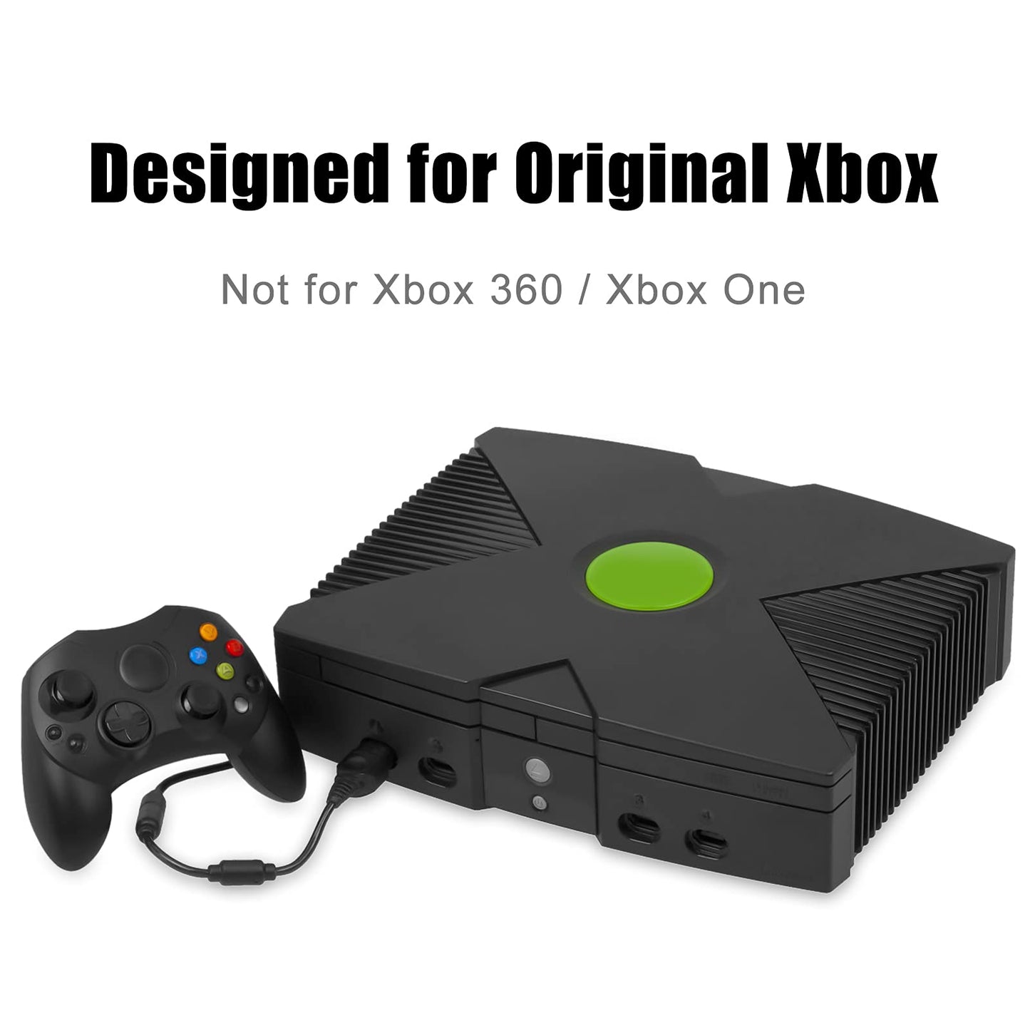 Yioone Xbox Controller Replacement - S-Type Classic Controller for Original Xbox Console - Black