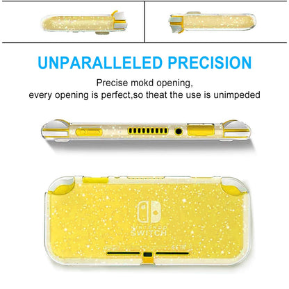 Moxiaomo Nintendo Switch Lite Case - Clear TPU Cover with Shock-Absorption & Anti-Scratch Protection, Glitter Bling Design