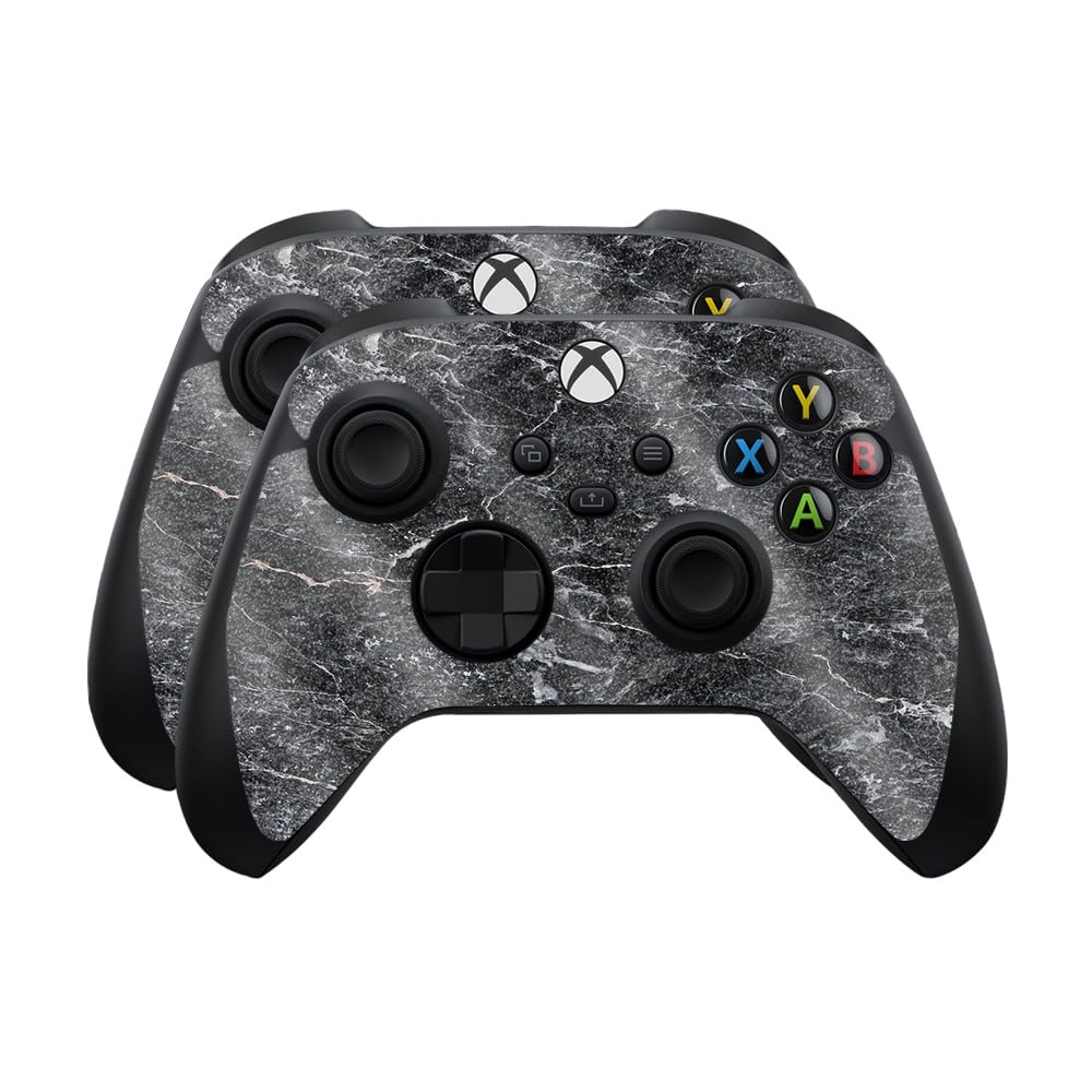 Glossy Glitter Skin Compatible with Microsoft Xbox Series X|S Controller (2 Pack) - Onyx Marble - Premium 3M Vinyl Protective Wrap Decal Cover - Easy to Apply | Crafted in The USA by MightySkins