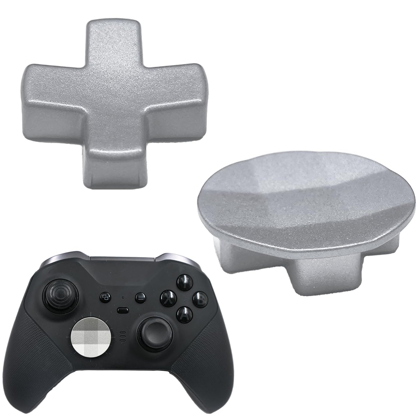 2 in 1 Metal D-Pads for Xbox One Elite Series 2 Elite Controller Metal D-Pads Directional Pad Button Kits Replacement Parts for Xbox Controller Series 2 Core/Elite Series 2 Controller(Silvery) [video game]