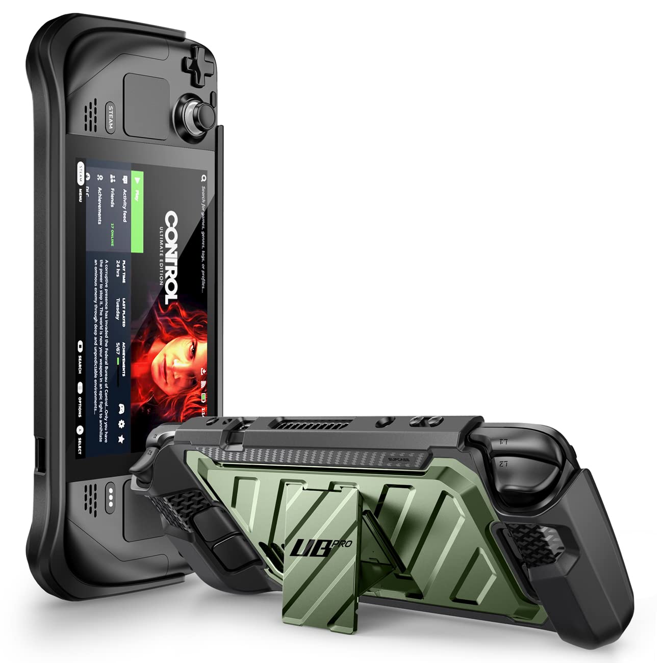 SUPCASE for Steam Deck 2022 Case with Kickstand (Unicorn Beetle Pro), [Military-Grade Protection] [Ergonomic Design] Dockable In