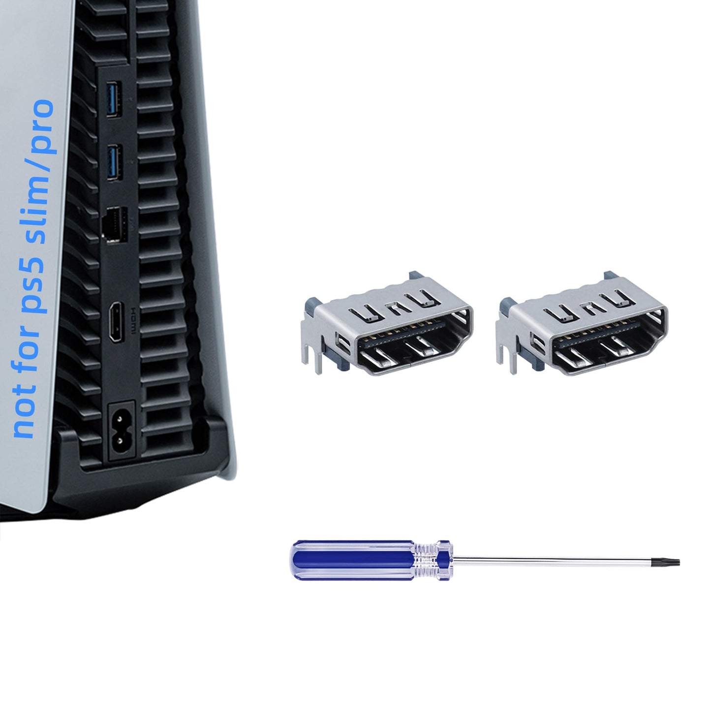 Mcbazel HDMI Port Replacement for PS5 with Screwdriver - Repair Kit for PlayStation 5 Console  HDMI Port Fix/No Signal Fix  Connector Replacement Part