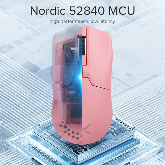 DeLUX M800 Ultra Wireless Gaming Mouse - 26000DPI, 1000Hz, Tri-Mode, 55g Lightweight, 120 Hours Endurance, Pink-600mAh