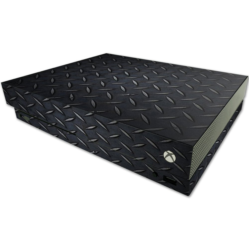 MIGHTY SKINS MightySkins Skin for Microsoft One X Console - Black Diamond Plate | Durable Vinyl Wrap Cover | Easy Apply & Remove
