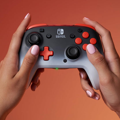 PDP Nintendo Switch Pro Controller - Enhanced Wireless, 40-Hour Battery, Dual Programmable Buttons, Black Fade (Model: 500-202-BLFADE)
