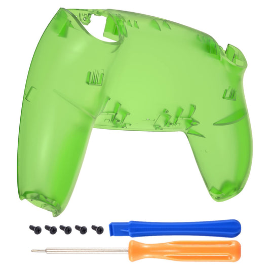 eXtremeRate Clear Green Custom Back Plate Bottom Shell Compatible with ps5 Controller, Replacement Back Shell Cover Compatible w