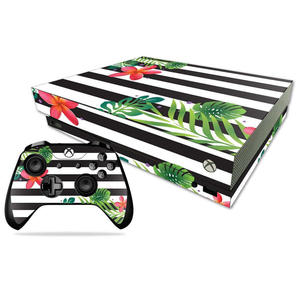 MIGHTY SKINS Xbox One X Skin - Tropical Stripes Vinyl Decal Wrap, Protective & Durable, Easy to Apply - Model MIXBONXCMB-Tropical Stripes