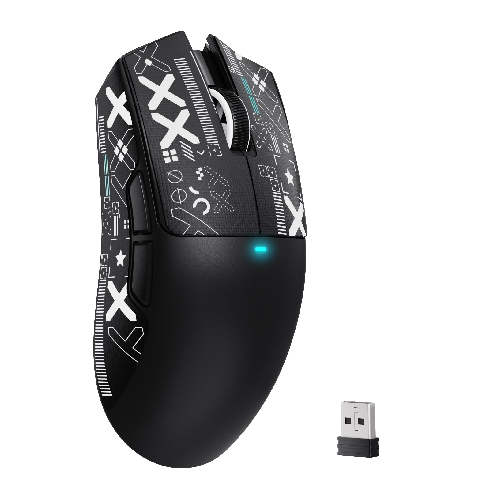 MAMBASNAKE Attack Shark X11SE Lightweight Wireless Gaming Mouse  Tri-Mode 2.4G/USB-C Wired/BT  22K DPI  PAW3311 Optical Sensor  59g  5 Programmable Buttons  300mAh Battery for PC/Mac(Black-Griptape)