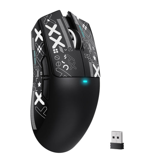 MAMBASNAKE Attack Shark X11SE Lightweight Wireless Gaming Mouse  Tri-Mode 2.4G/USB-C Wired/BT  22K DPI  PAW3311 Optical Sensor  59g  5 Programmable Buttons  300mAh Battery for PC/Mac(Black-Griptape)