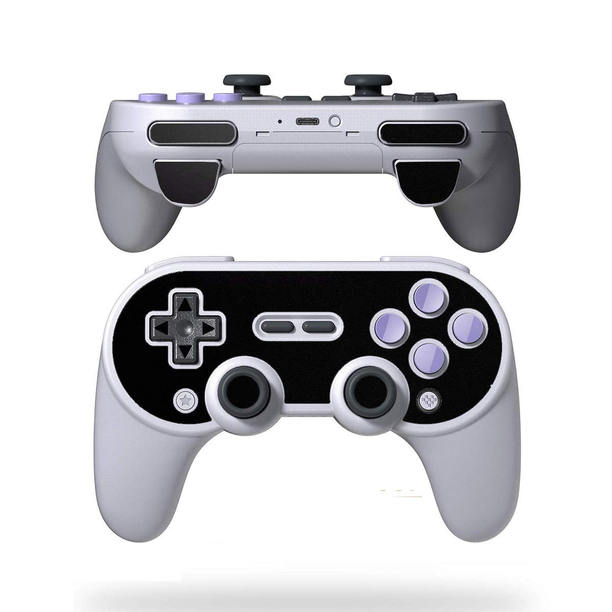 SopiGuard Skin for 8BitDo SN30 Pro+ Controller Precision Cut Vinyl Sticker Wrap (3M Gloss Black)