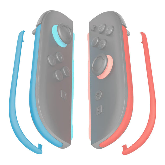 eXtremeRate Replacement Decorative Strips for Joycon 2  Custom DIY Decoration Strip Side Housing Trim Shell with Prying Stick for Nintendo Switch 2 Controller - Blue & Orange