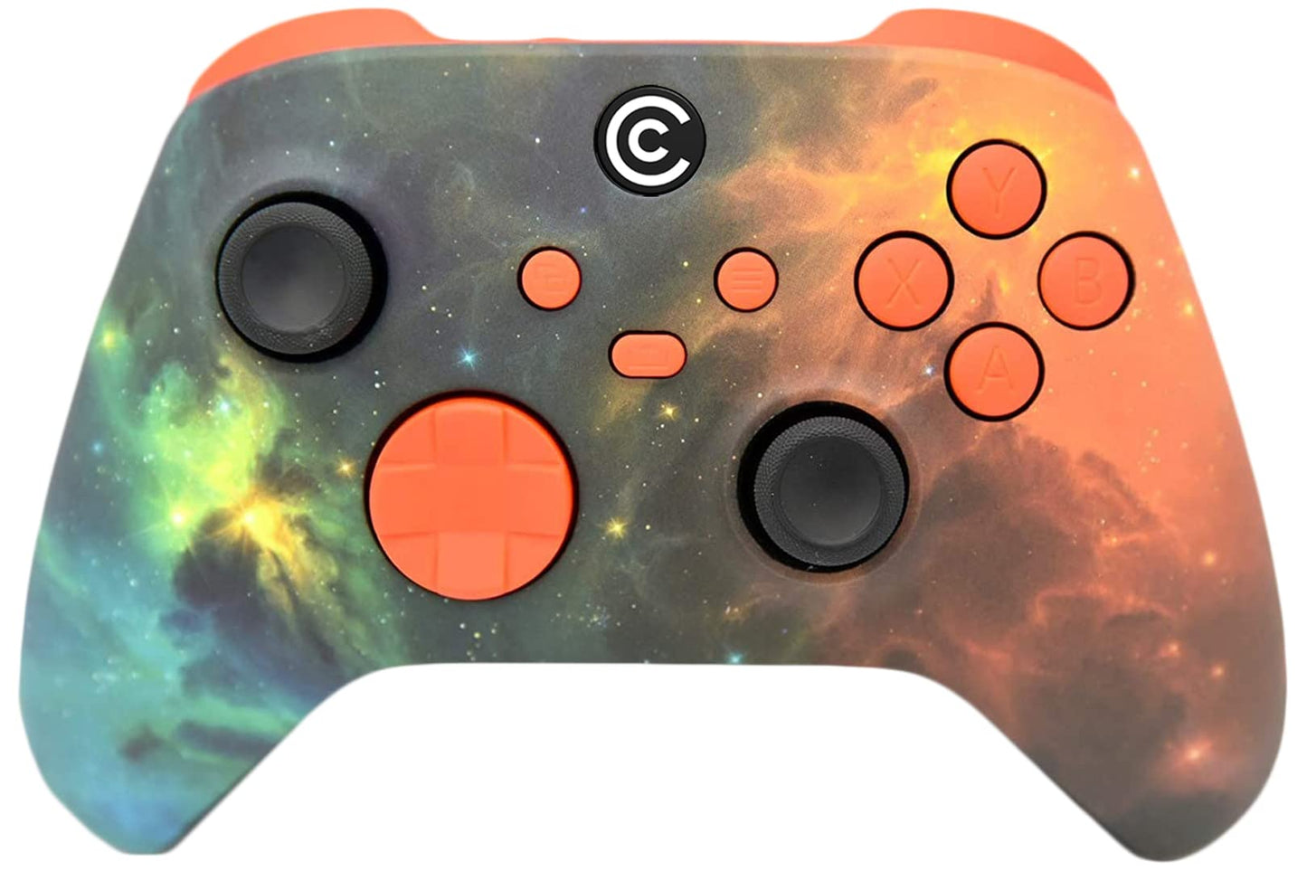 Custom Controllerzz Wireless Controller for PC, Windows, Series X/S & One - Vibrant Universe & Orange Inserts