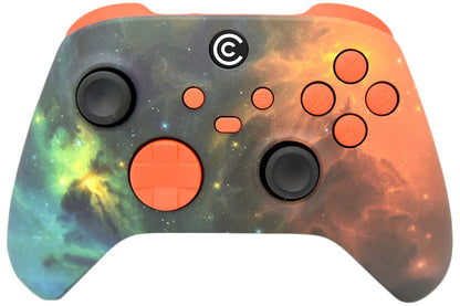 Custom Controllerzz Wireless Controller for PC, Windows, Series X/S & One - Vibrant Universe & Orange Inserts