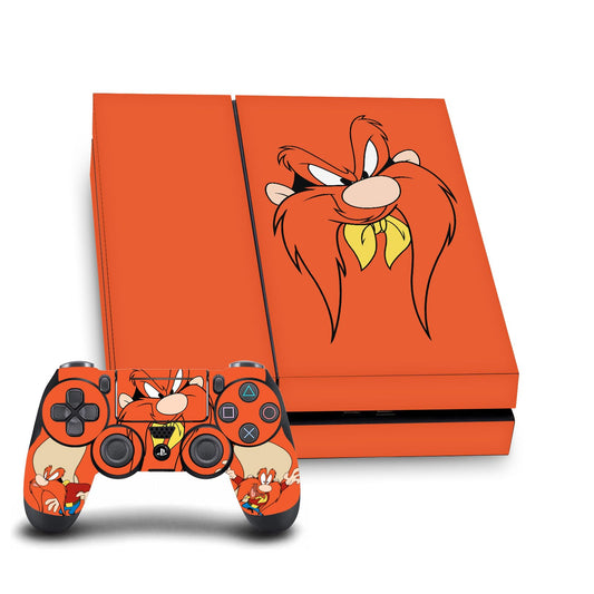 Head Case Designs Officially Licensed Looney Tunes Yosemite Sam Graphics and Characters Vinyl Sticker Gaming Skin Decal Compatible With Sony PlayStation 4 PS4 Console and DualShock 4 Controller Bundle