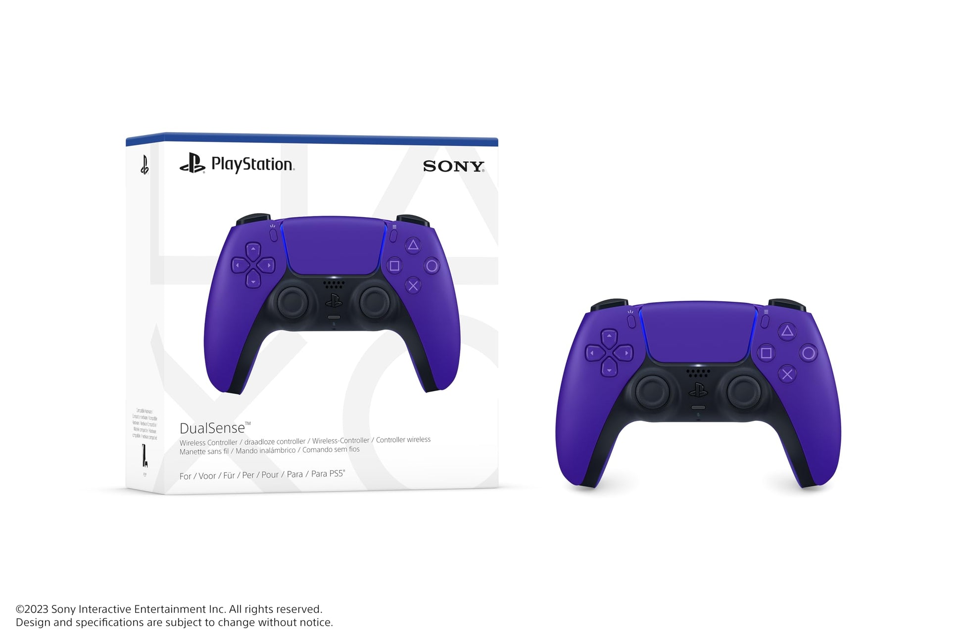 PlayStation Sony 5 DualSense Wireless Controller  3006396 - Galactic Purple (Renewed)