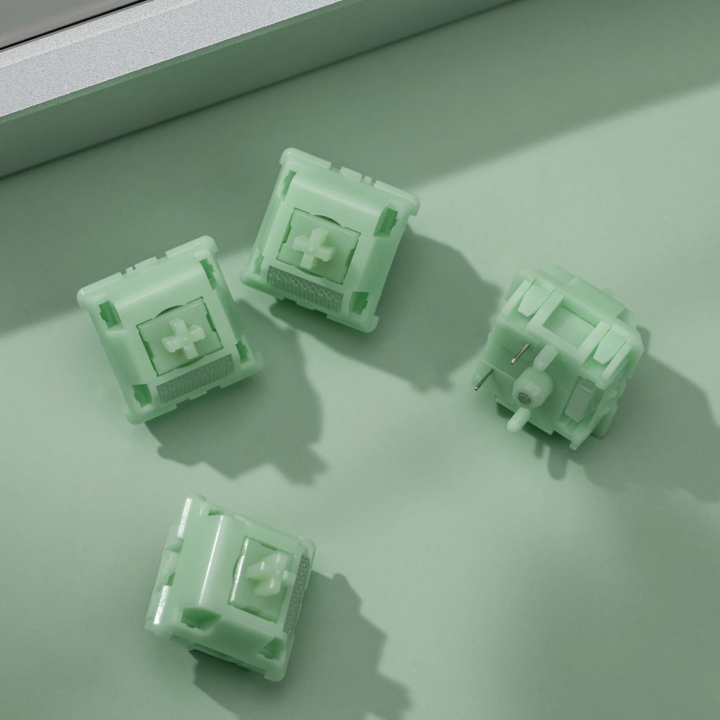 OOCTPK Chilkey Jade Green Keyboard Switches - 5 Pin PCB Mount, Pre-lubed Linear, POM Housing, 35pcs for Mechanical Gaming Keyboards