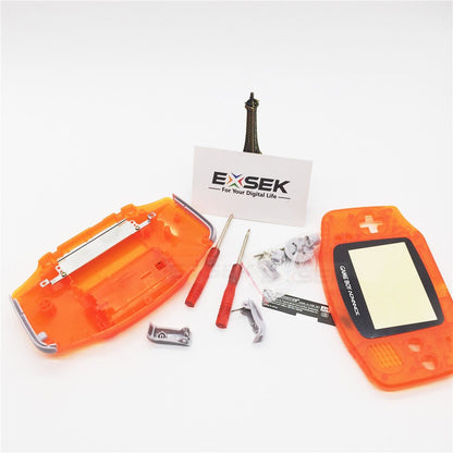 EXSEK GBA Housing Shell Pack - Transparent Orange Edition for Gameboy Advance (Model: EXGBATOR)