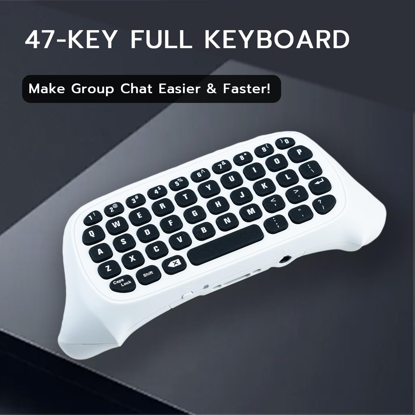 Mcbazel Mini Game Keyboard Wireless Chatpad for Xbox - 2.4G Receiver, 3.5MM Audio Jack, White, Model: thi-xbo-010184