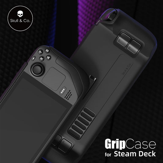 Skull & Co. GripCase Bundle for Steam Deck: Soft Protective Case with Textured Grips Full Protection and Stand, Non-Slip and Ant