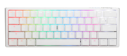 Ducky One 3 White 60% Mechanical Keyboard: Quack Mechanics Dampening  Hot-Swappable Cherry Black Switches  High-Density PBT Doubleshot Keycaps  RGB  US  White