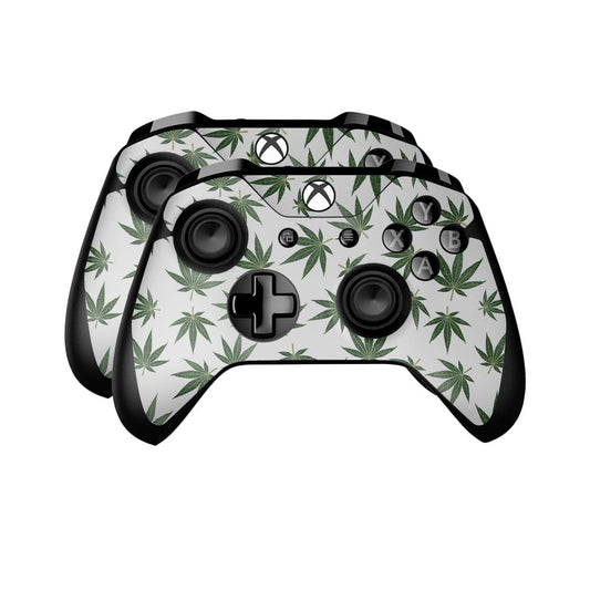 Glossy Glitter Skin Compatible with Microsoft Xbox One Controller (2 Pack) - Pot Leaves Green - Premium 3M Vinyl Protective Wrap Decal Cover - Easy to Apply | Crafted in The USA by MightySkins