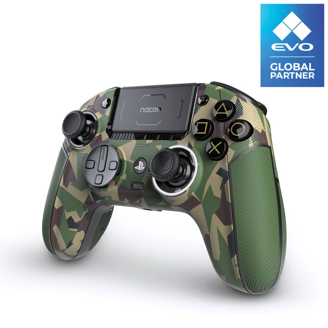 NACON Revolution 5 Pro Officially Licensed PlayStation Wireless Gaming Controller for PS5 / PS4 / PC - Hall Effect  Trigger Stops  Mappable Buttons  Bluetooth Audio - Field Camo