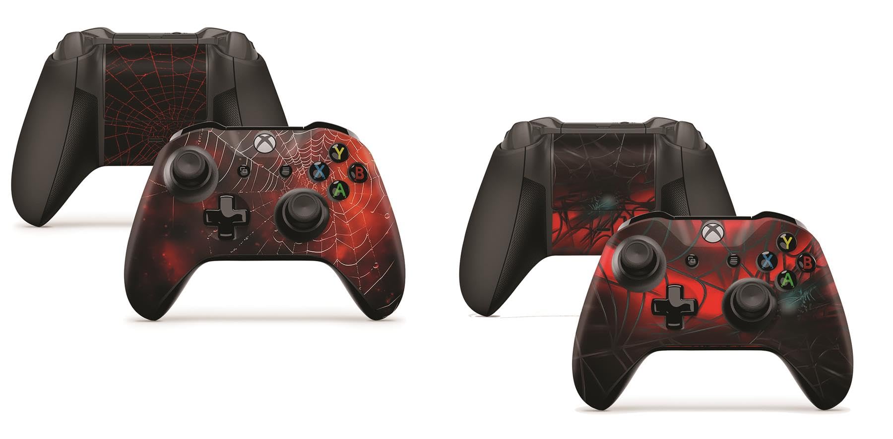 2 x Spider Controller Skins Full Wrap Vinyl Sticker Compatible with Xbox One/S/X