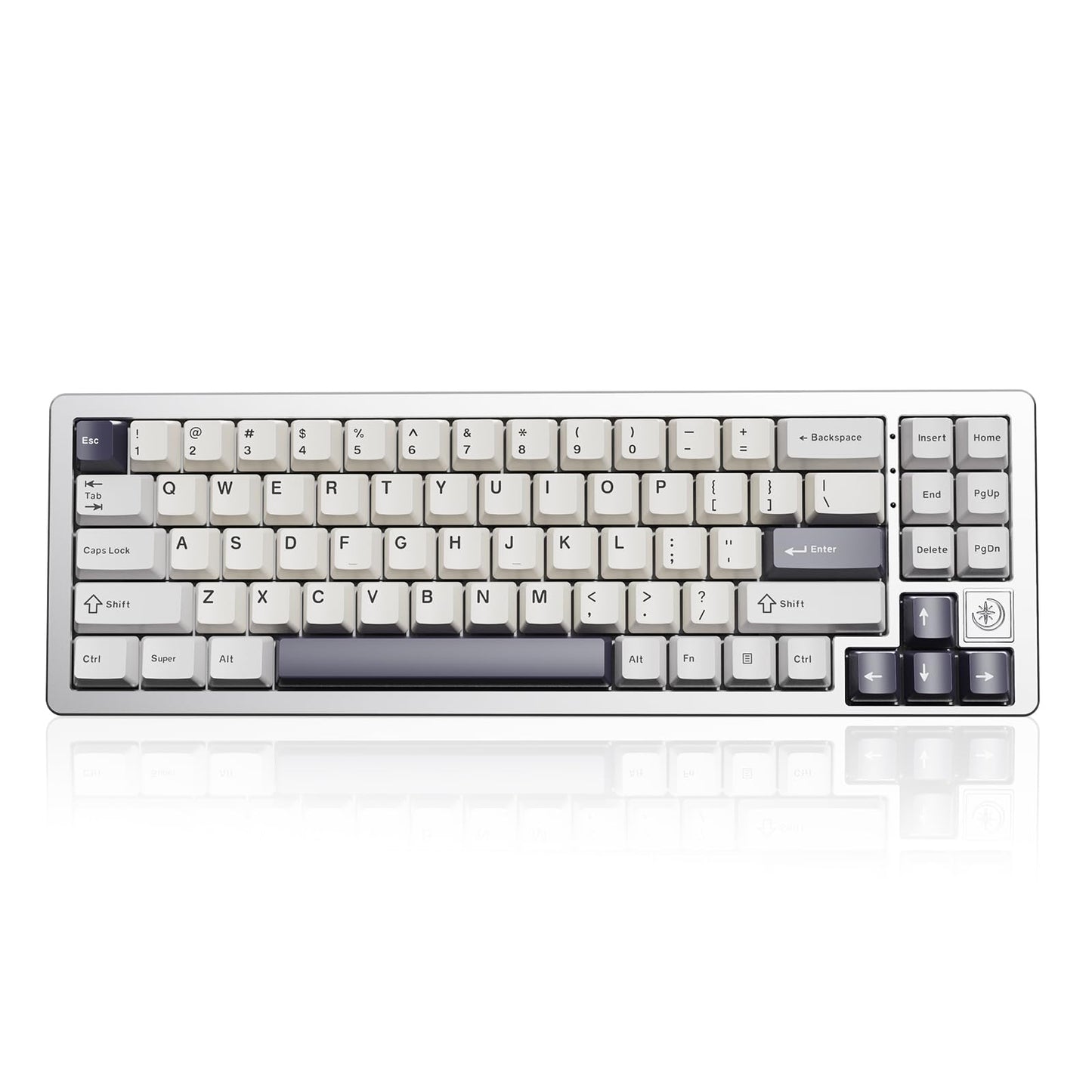YUNZII AL71 68% Mechanical Keyboard  Full Aluminum CNC  Hot Swappable Gasket  2.4GHz Wireless BT5.0/USB-C Wired Gaming Keyboard NKRO Programmable RGB  for Win/Mac(Silver stone White Switch)