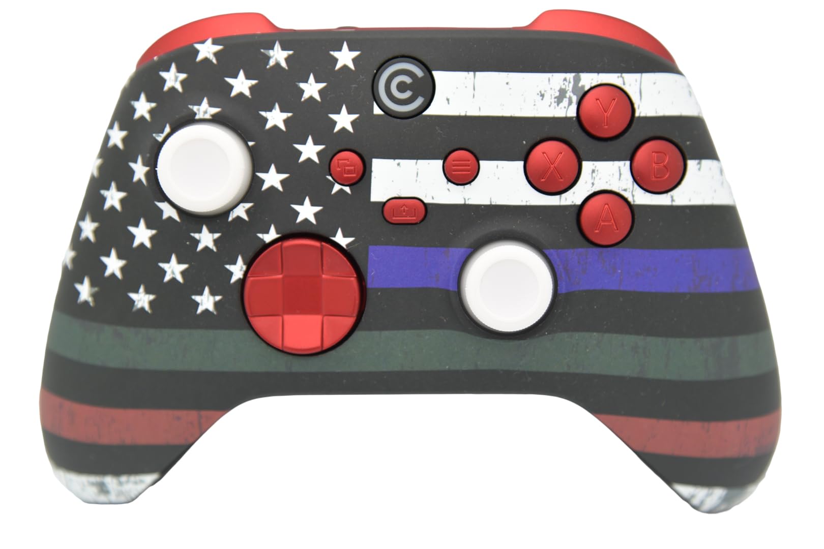Custom Controllerzz Wireless Controller for PC, Xbox Series X/S & One - Multi Line Flag & Red Inserts, Designer Series