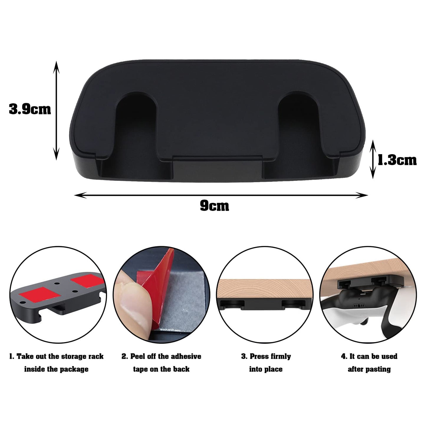 Create idea Under Desk Controller Holder for PS4/PS5, Black, ABS, 9x3.9x1.3cm, Model 9aa989e0-424f-465