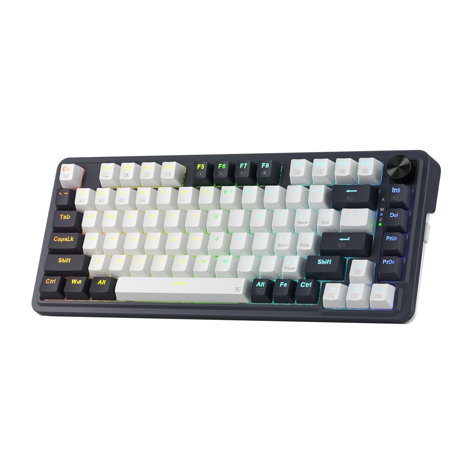 Redragon K673 PRO 75% Wireless Mechanical Keyboard - 81 Keys, RGB, Gasket Design, Abyssal Blue, Hot-Swap, Linear Red Switch
