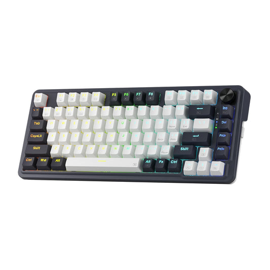Redragon K673 PRO 75% Wireless Mechanical Keyboard - 81 Keys, RGB, Gasket Design, Abyssal Blue, Hot-Swap, Linear Red Switch