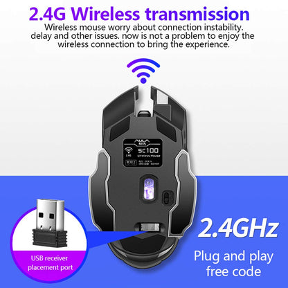 AULA SC100 Wireless Gaming Mouse - Rechargeable, RGB LED, DPI Adjustable, White Color