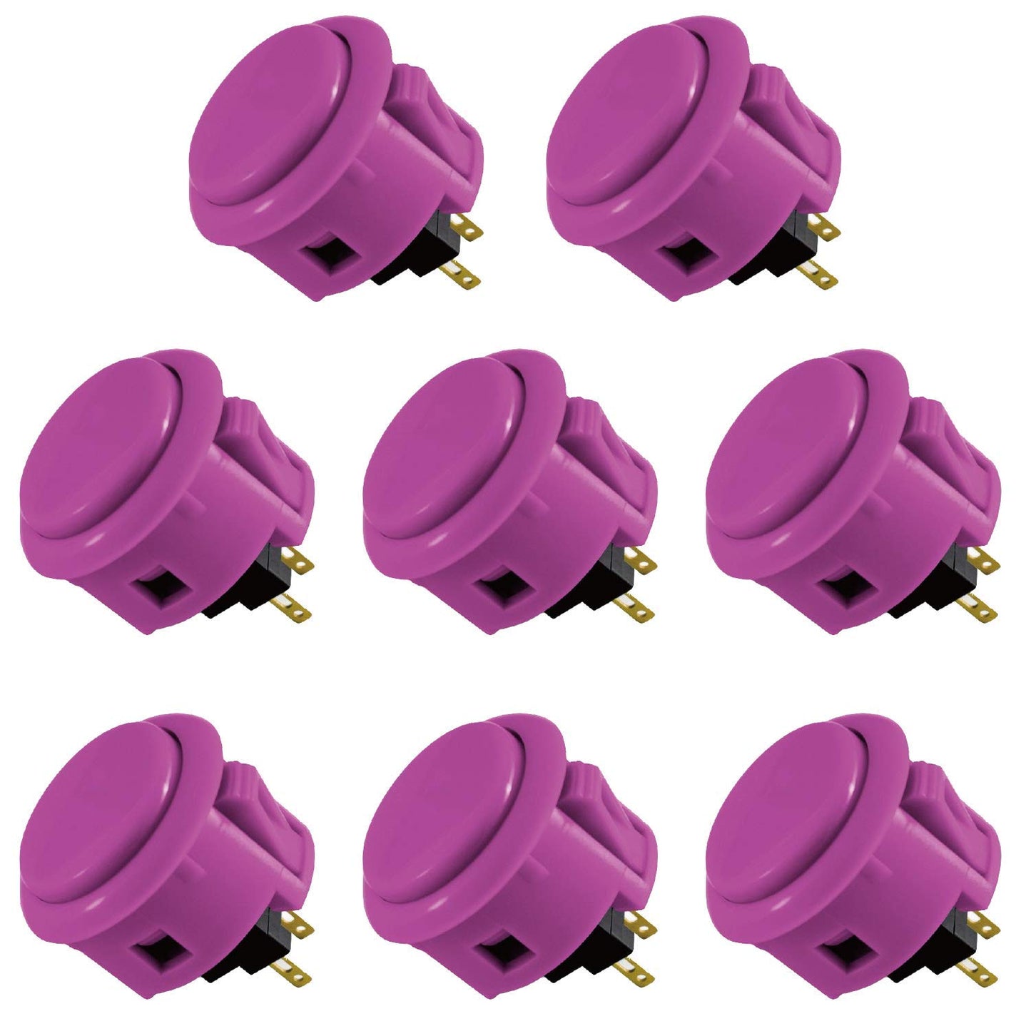 Sanwa 8 pcs OBSF-30 Original Push Button 30mm - for Arcade Jamma Video Game & Arcade Joystick Games Console (Purple) SatNWA