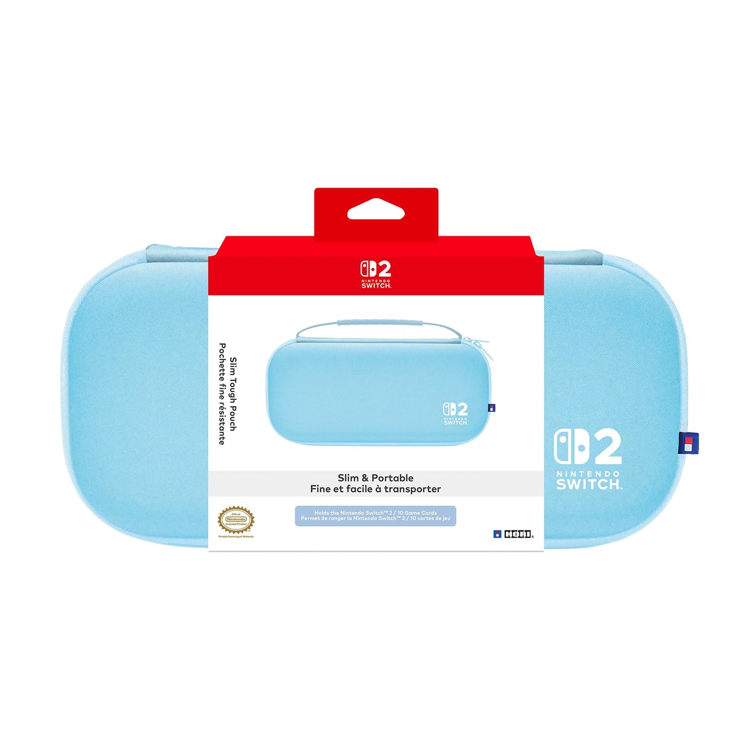 Hori Slim Tough Pouch (Light Blue) for Nintendo Switch 2 - Officially Licensed by Nintendo