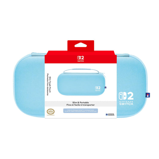 Hori Slim Tough Pouch (Light Blue) for Nintendo Switch 2 - Officially Licensed by Nintendo