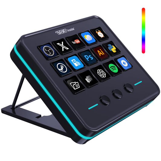 VSDINSIDE Macro Keypad  Stream Controller Deck Gaming Streaming Shortcut Keyboard  18 Programmable Keys Customizable Visual AI Pad USB Soundboard for OBS  YouTube  Desk Office Setup  Laptop  PC  Mac