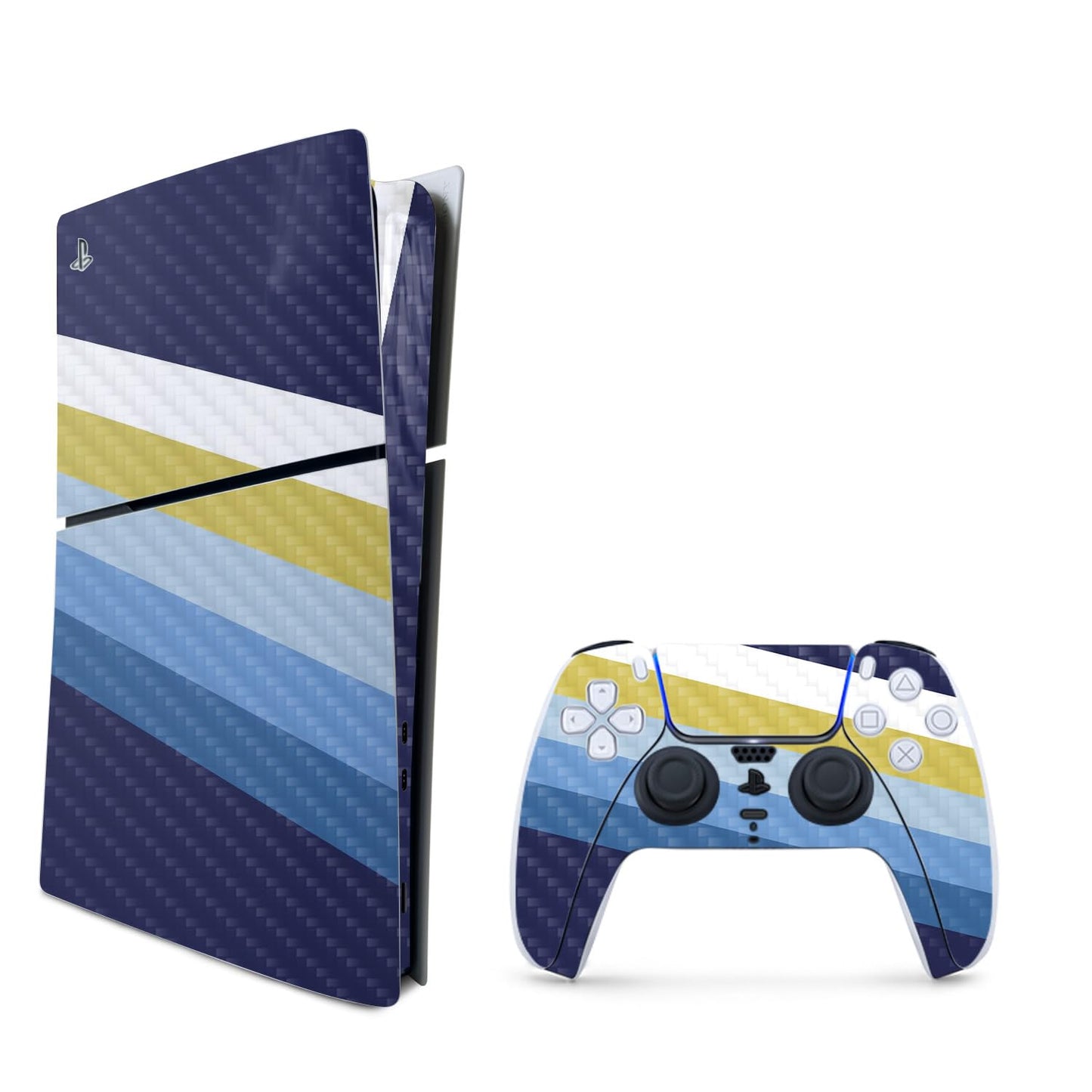 MightySkins Carbon Fiber Skin for PS5 Playstation 5 Slim Digital Edition Bundle - Cool Stripes Protective  Durable Textured Carbon Fiber Finish Easy to Apply Made in The USA