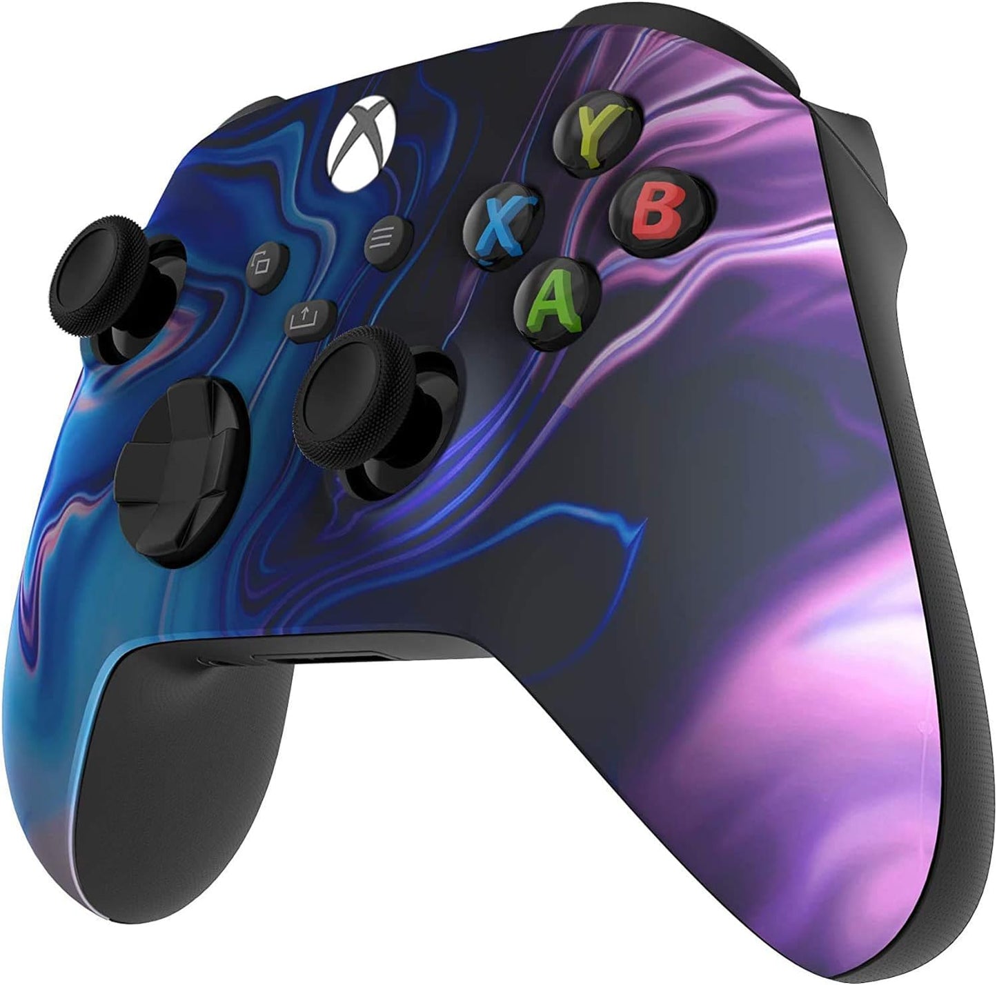 Custom Controllerzz Wireless Controller for Xbox Series X/S & One - Soft Touch Feel - X/S Blue & Purple Swirl
