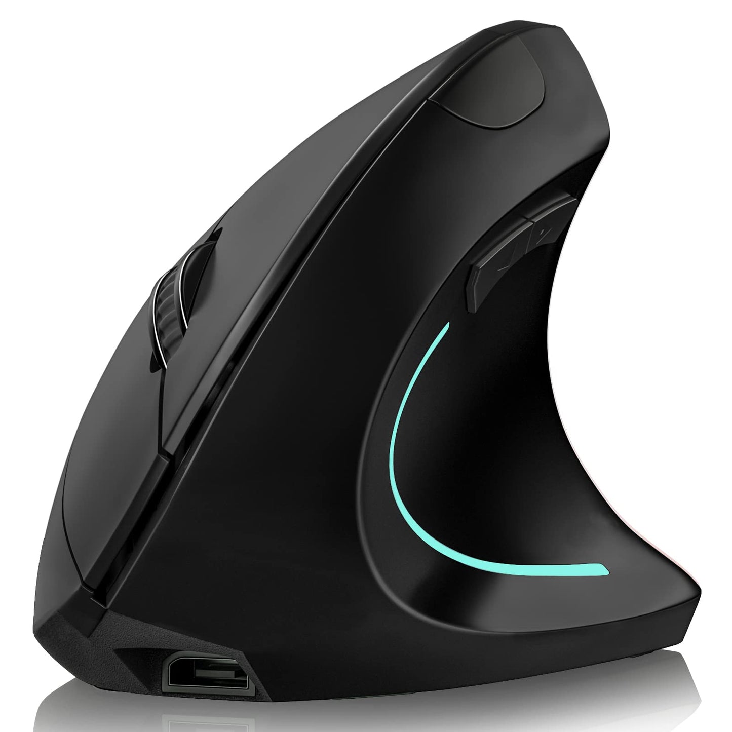 Attoe Vertical Mouse  Right Handed 2.4GHz Wireless Ergonomic Rechargeable Vertical Mouse with 4 Adjustable DPI 800/1200/1600/2400  6 Buttons Compatible with PC  Desktop Mac (Black)