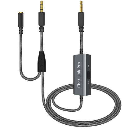 LecLooc Chat Link Pro Cable for Elgato HD60 Series, 6.6FT, Grey, Audio Adapter for Nintendo Switch, Xbox One, PS4, PS5