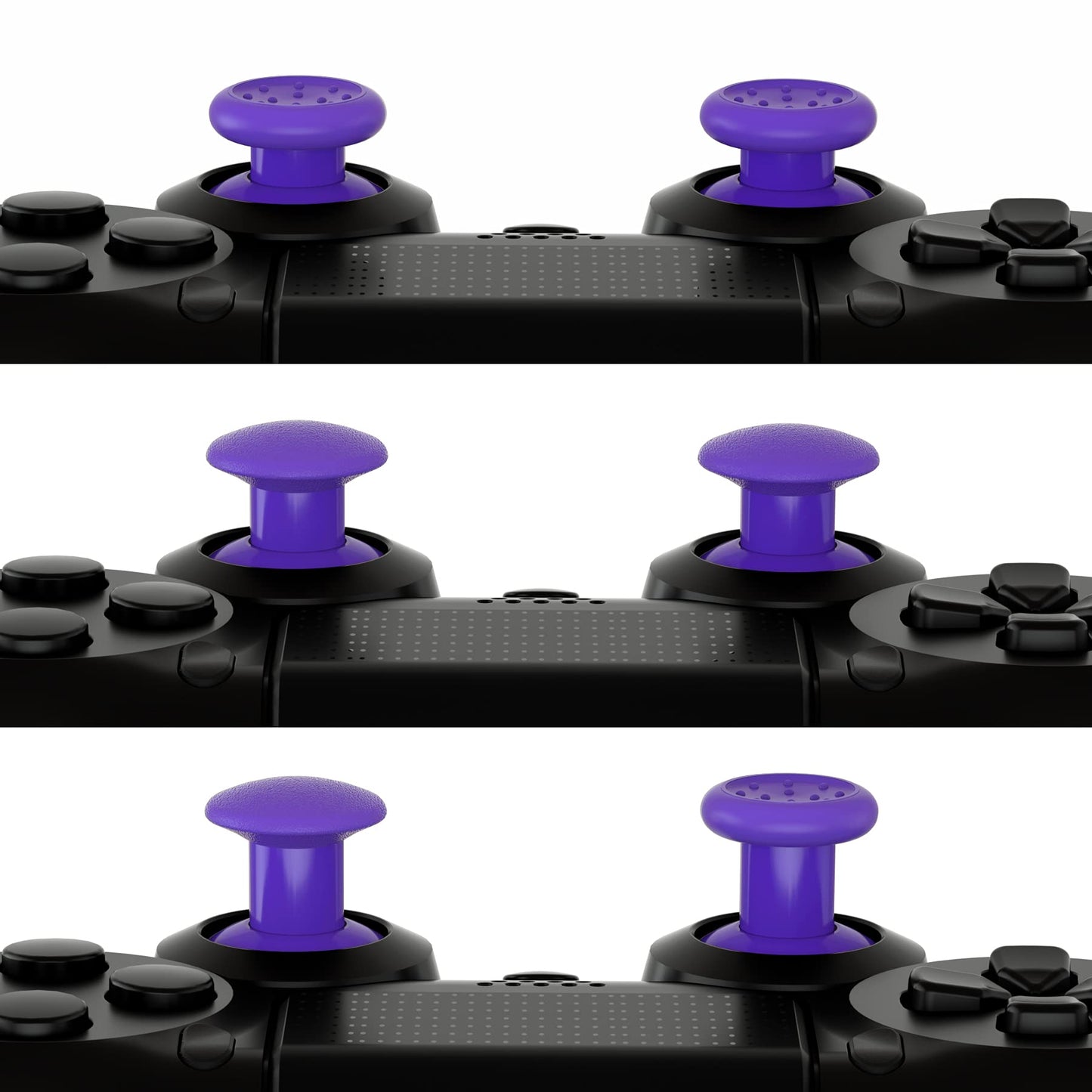 eXtremeRate ThumbsGear Ergonomic Thumbstick for PS5/PS4, 3 Height Adjustable Joystick, Purple, Model P4J1115-JY