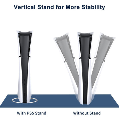 Zaievo PS5 Pro Vertical Stand - Black Aluminium Alloy Console Bracket with Anti-Slip Pads, Space Saving Design, Size S