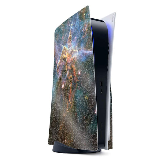 MightySkins Glossy Glitter Gaming Skin for PS5 / Playstation 5 - Eagle Nebula | Durable High-Gloss Glitter Finish | Easy to Apply and Change Style | Made in The USA