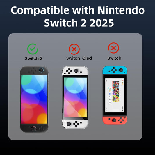 FIWWAT Nintendo Switch 2 Case - Soft Purple TPU & PC 360° Protection, Ergonomic Grip for Nintendo Switch 2 (2025)