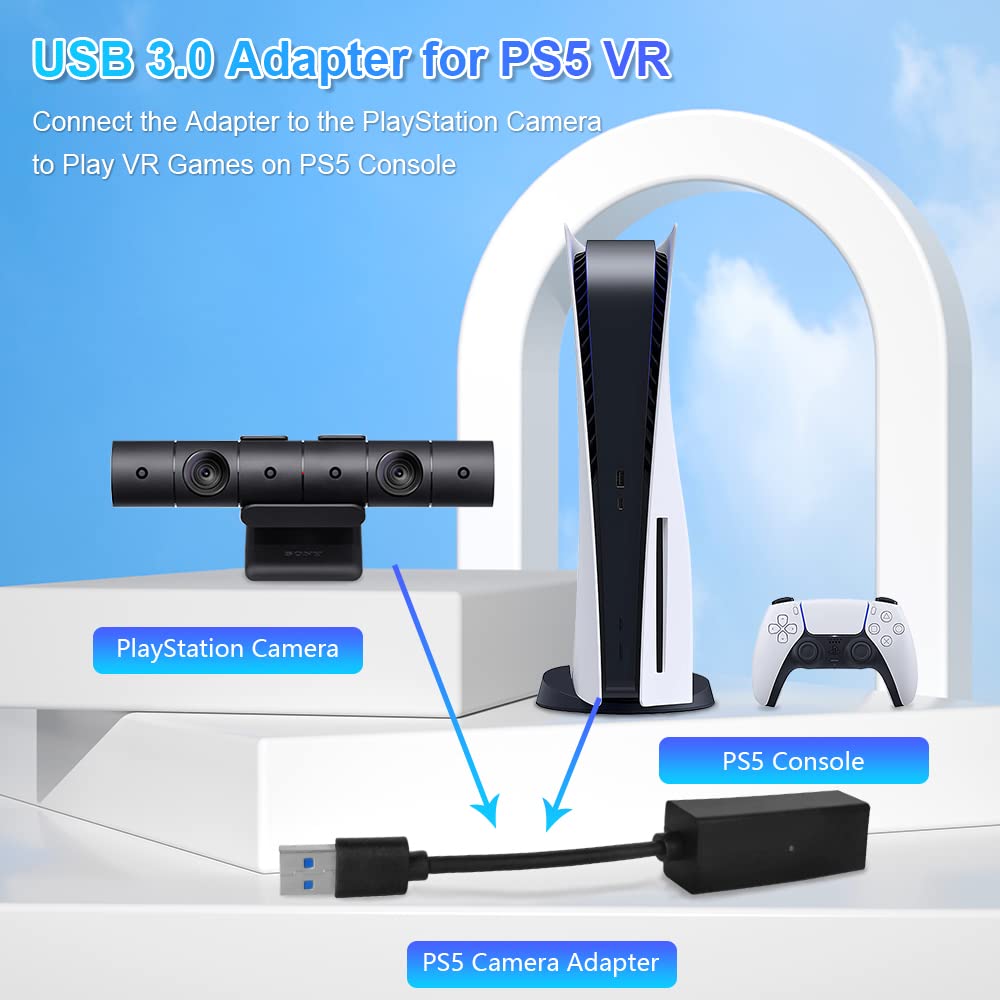 JZW-Shop PS VR Mini Camera Adapter for PS5/PS4 - Black, Model GZW666