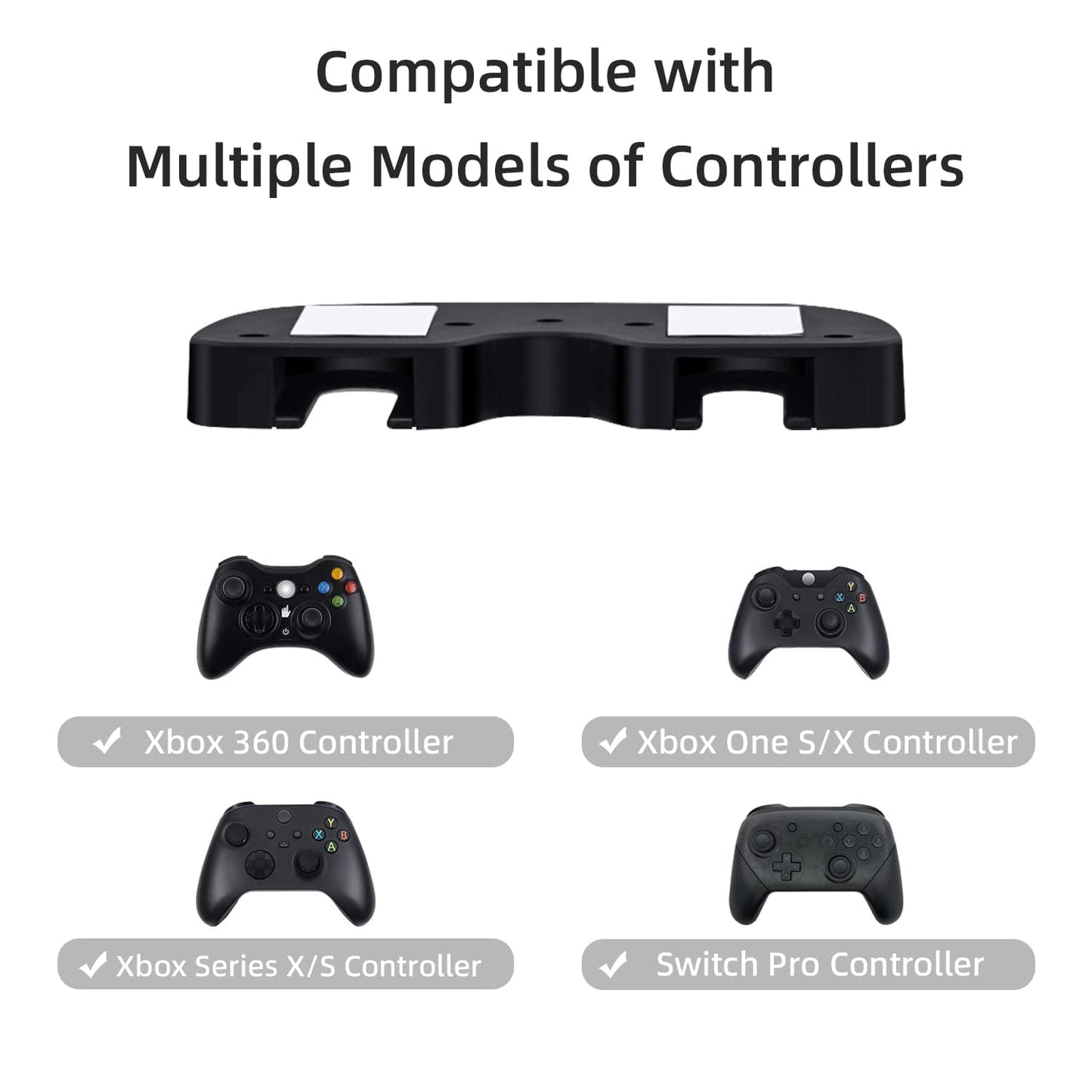 Mcbazel Under Desk Mount for Xbox & Switch Pro Controller - Black, Model MT-000044, Durable ABS Material, Space-Saving Design